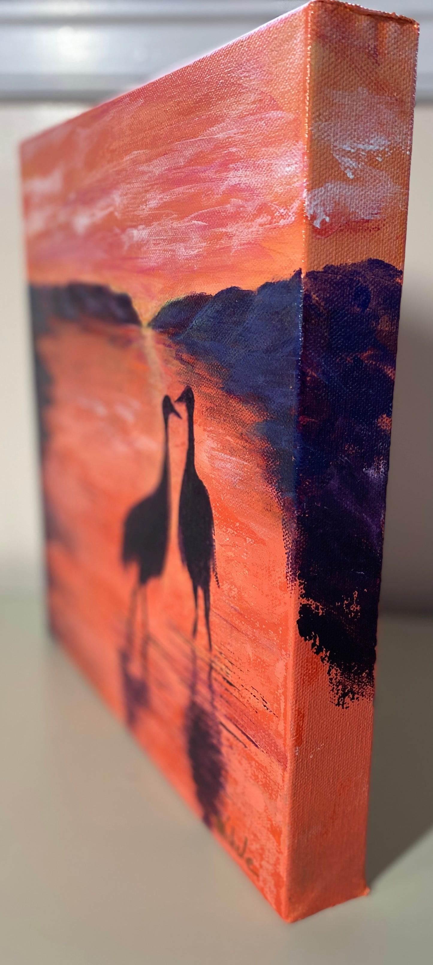 Cranes at Sunset - Acrylic - 12 x 12