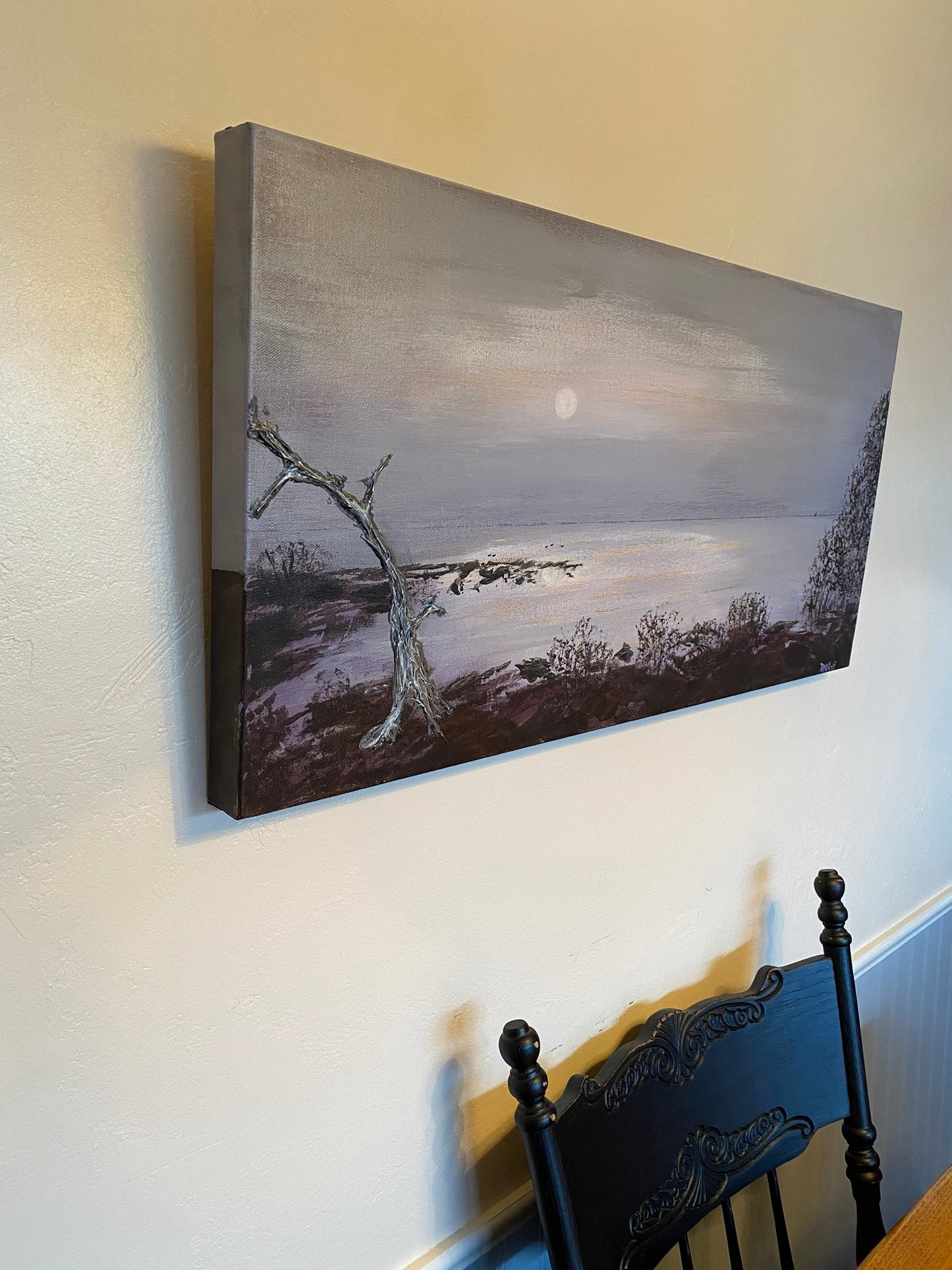 Foggy Inlet - Oregon - 15" x 30" x1  1/2" Canvas