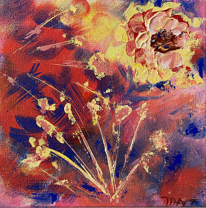 Happy Happy Happy - Set of 4 paintings - 8 x 8 each - Acrylic