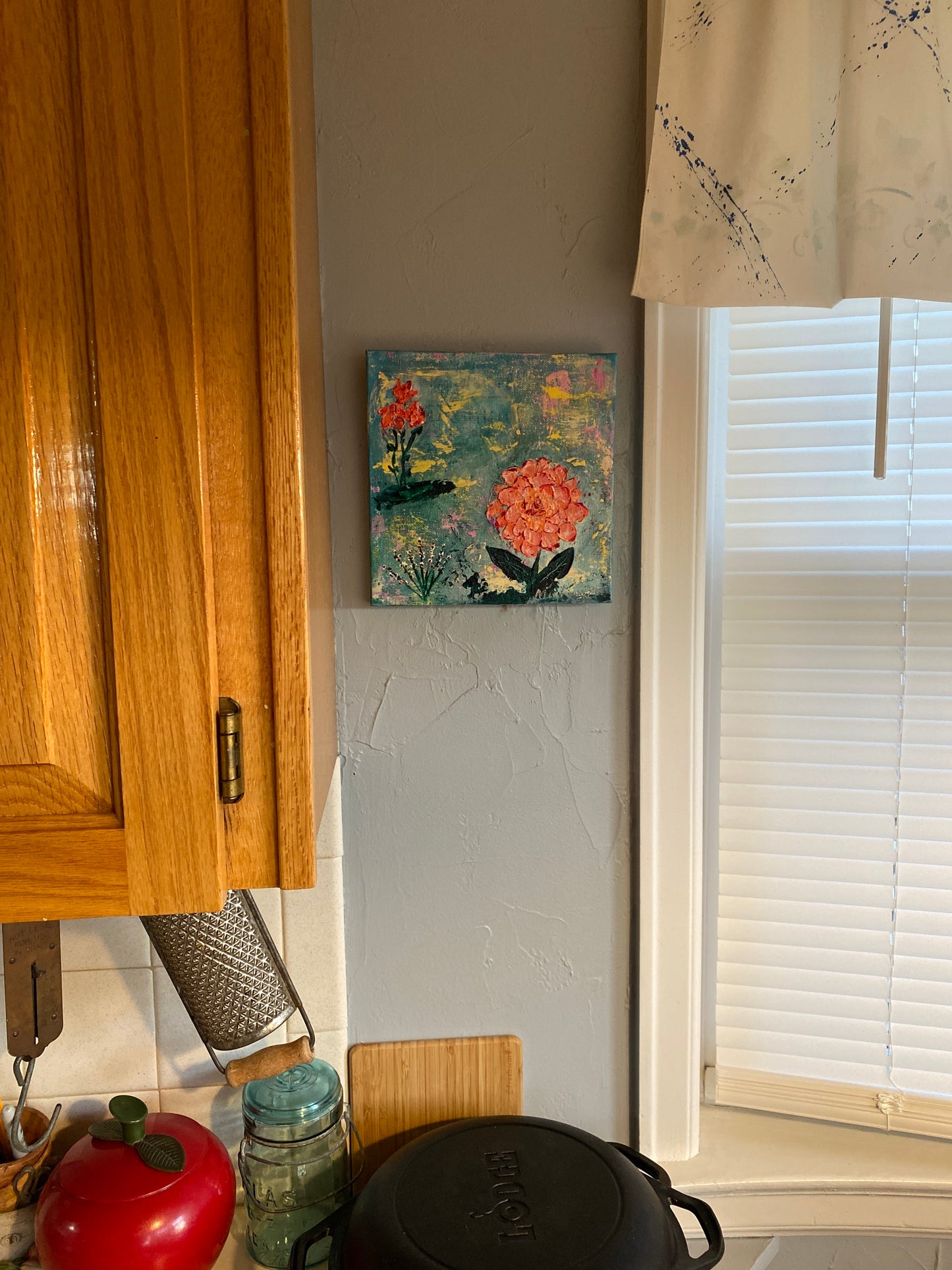 Happy Zinnia - Acrylic - 8 x 8