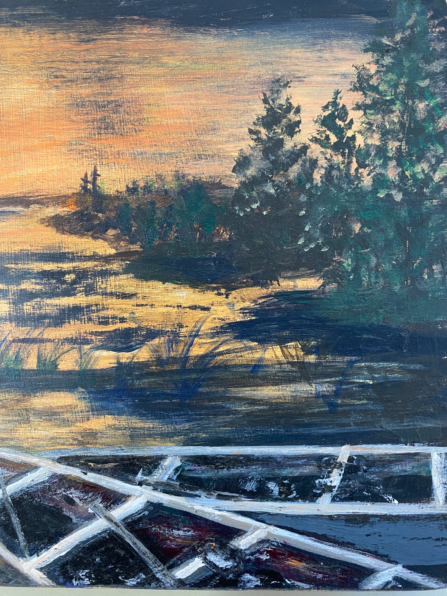 Canoes in the Boundary Waters - 6" x 12" - wood panel