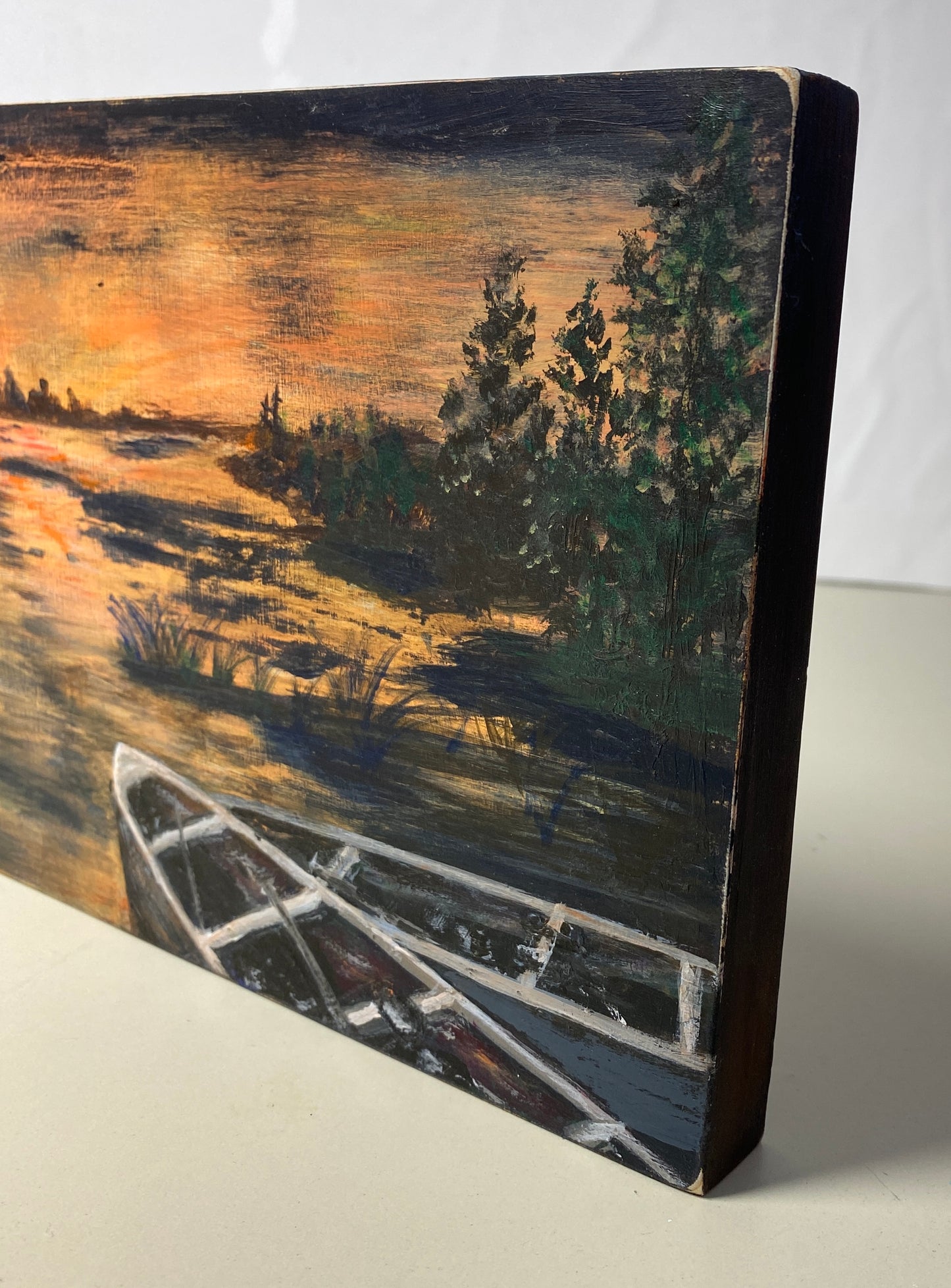 Canoes in the Boundary Waters - 6" x 12" - wood panel