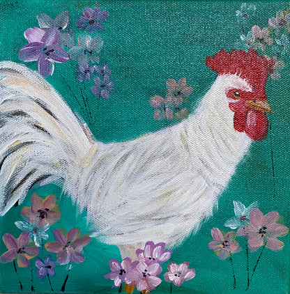 Roo A - Rooster #6 - 8 x 8 x 1 1/2”