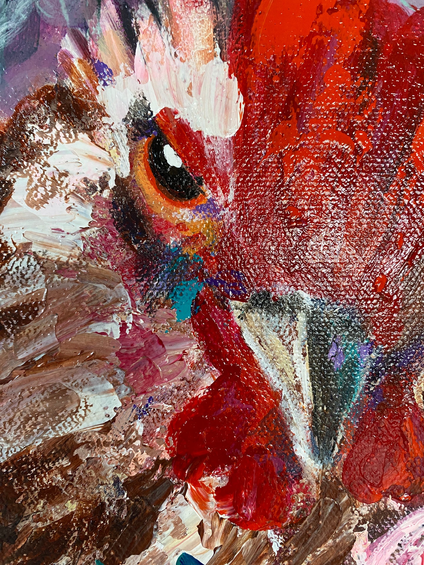 Roo A - Rooster #3 - 8" x 8" x 3/4" Canvas