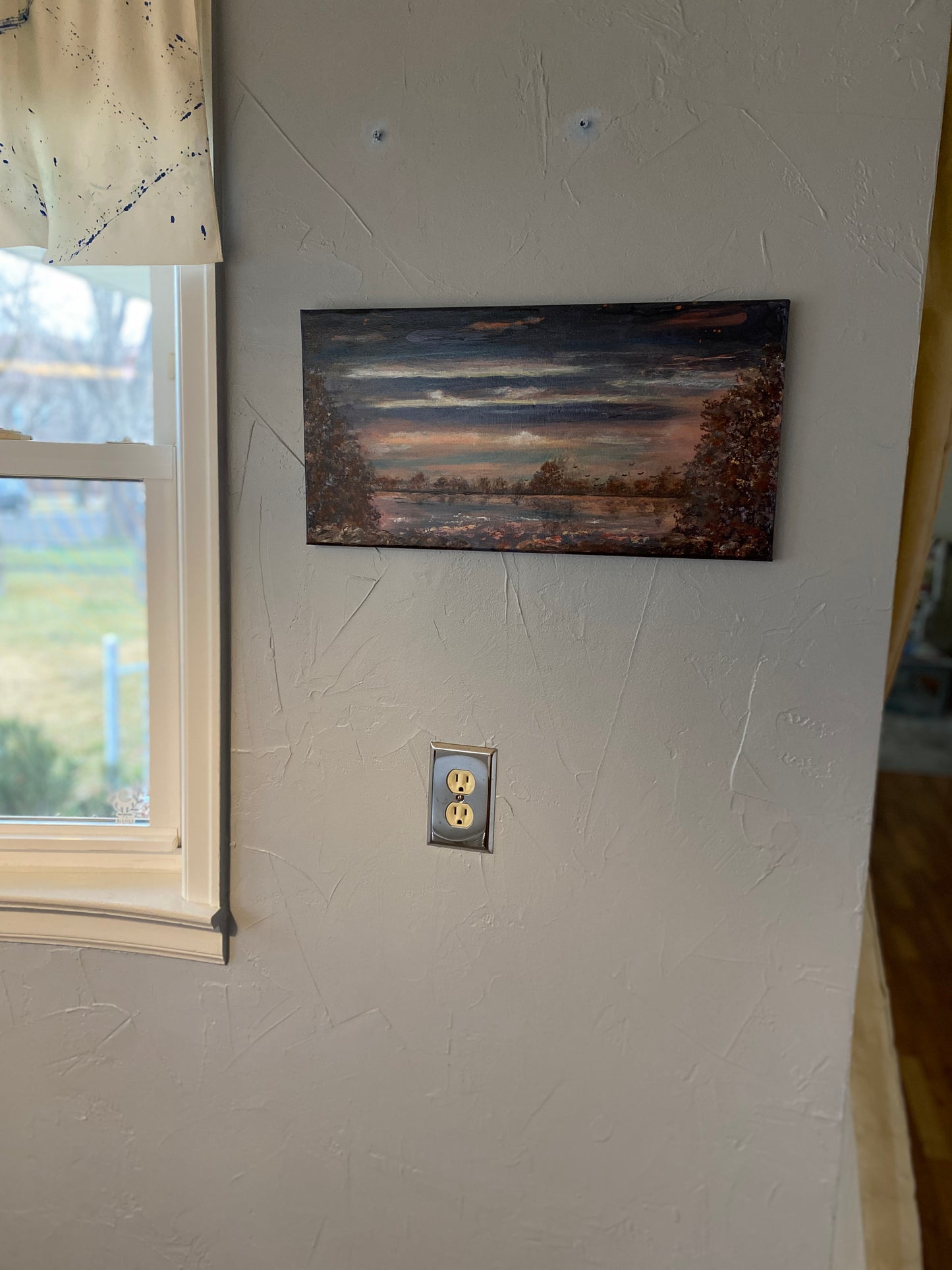 Peaceful Sunset - 10"x20"x5/8" - 'vintage look"