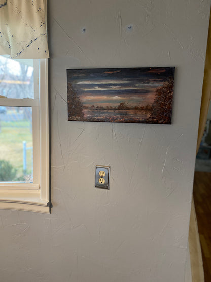 Peaceful Sunset - 10"x20"x5/8" - 'vintage look" - canvas