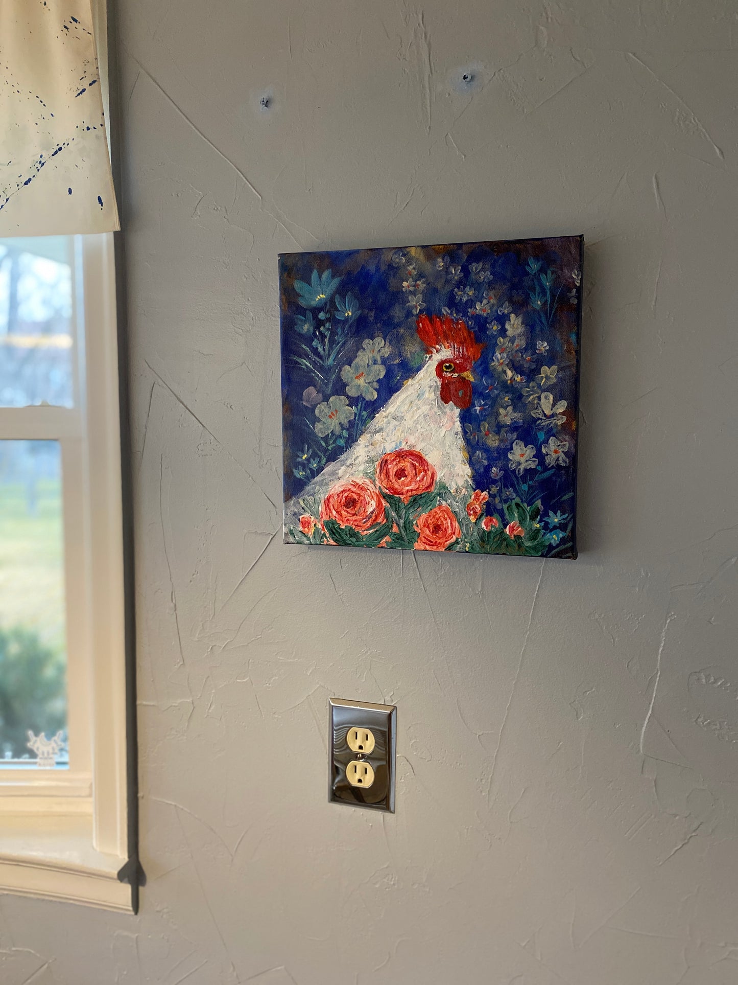 Roo A - Rooster #5 - 12" x 12" x 1 1/2" Canvas