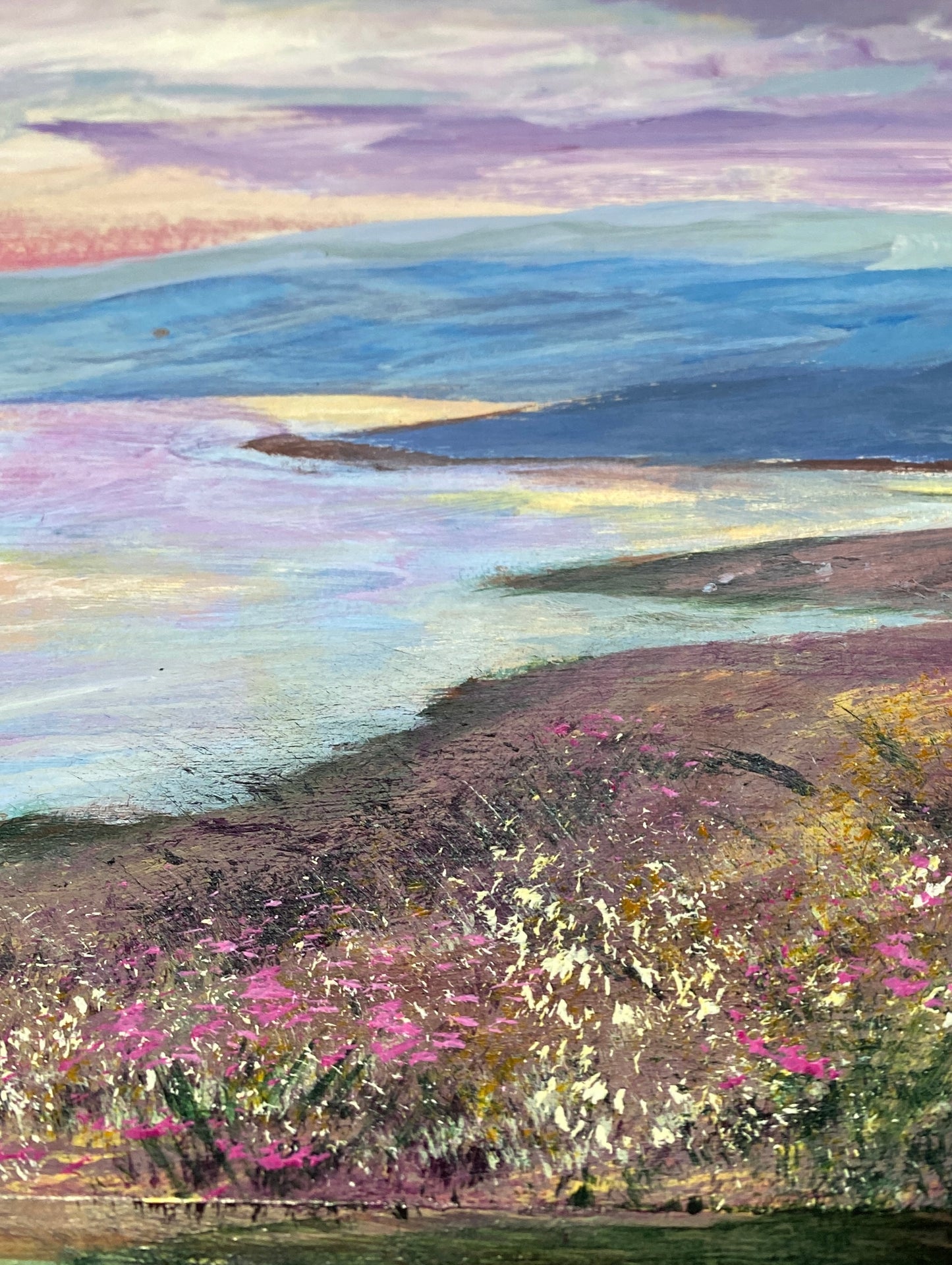 Lone Tree on the Columbia - Acrylic on Wood Panel - 9 1/2 x 21 1/2