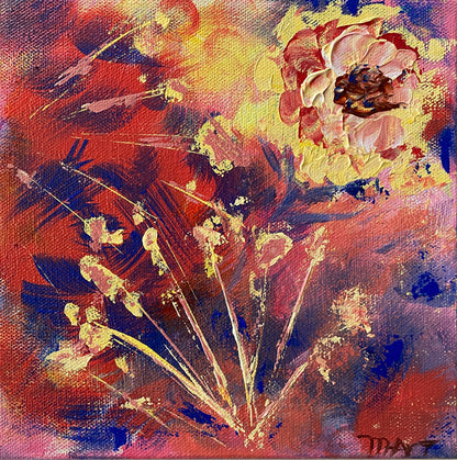 Happy Yellow Rose - Acrylic - 8 x 8