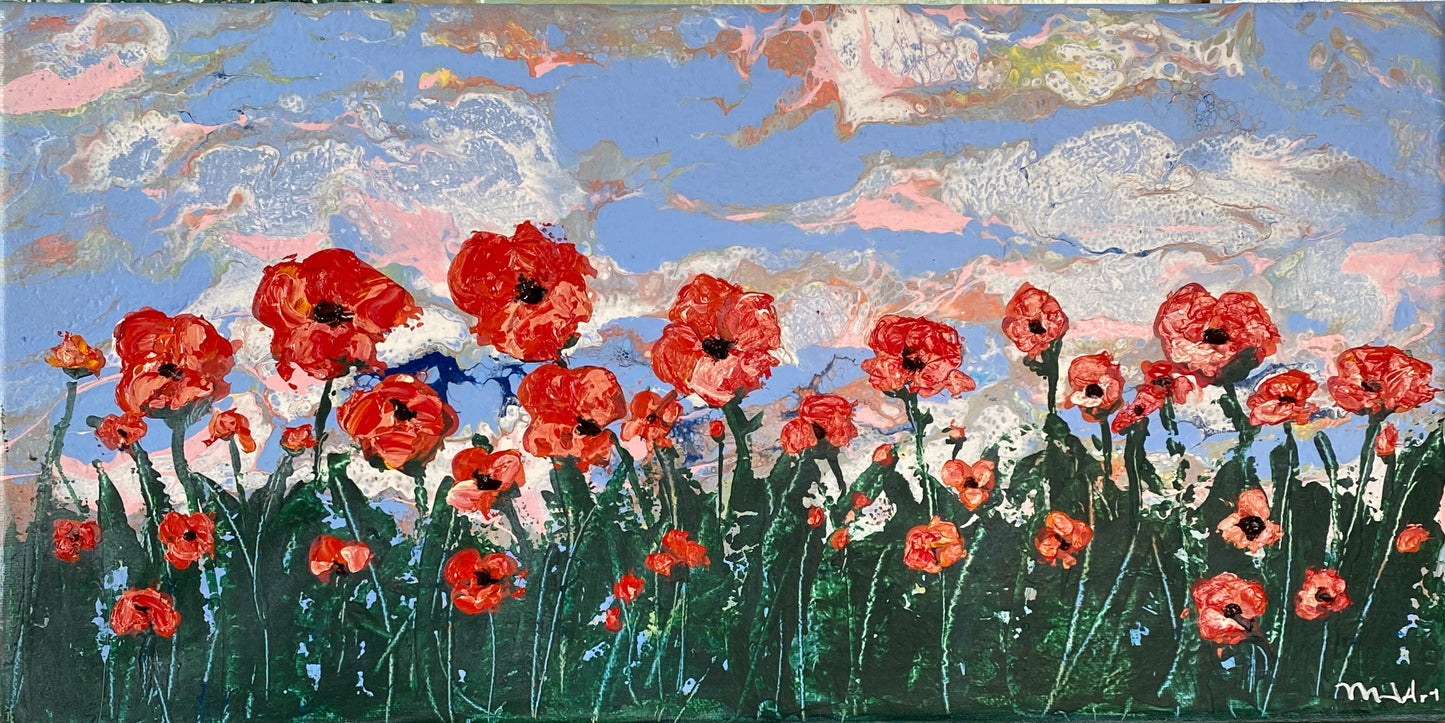 Happy Orange Poppies - 10"X20"x5/8"