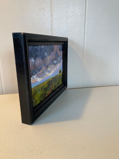 Prairie Storm Mini - Oil on canvas board - 4 1/2" x 5 1/2"