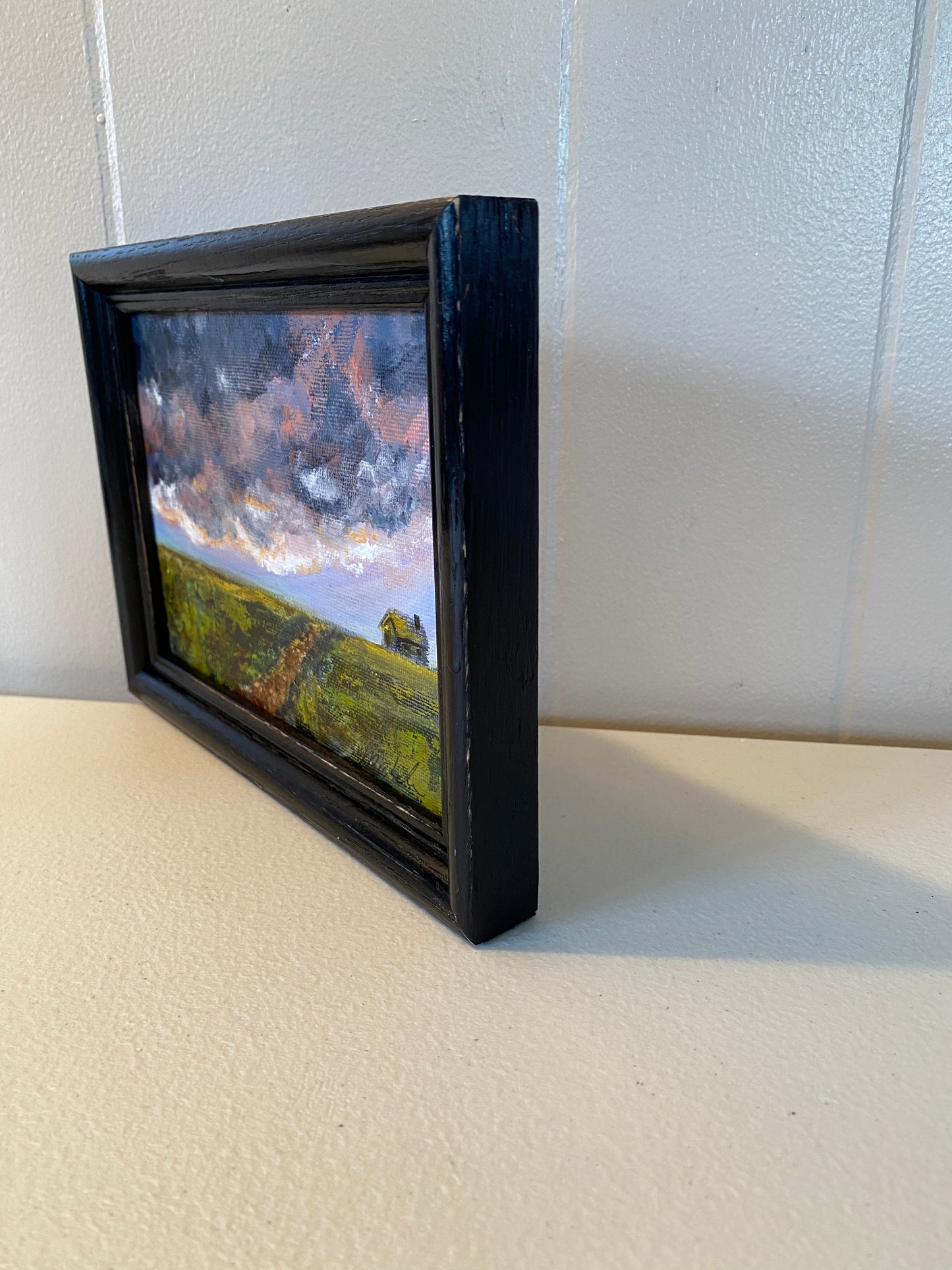 Prairie Storm Mini - Oil on canvas board - 4 1/2" x 5 1/2"