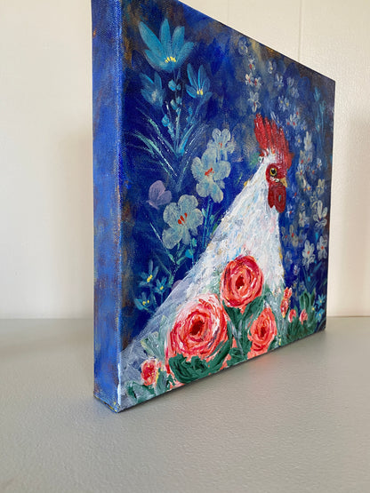 Roo A - Rooster #5 - 12" x 12" x 1 1/2" Canvas