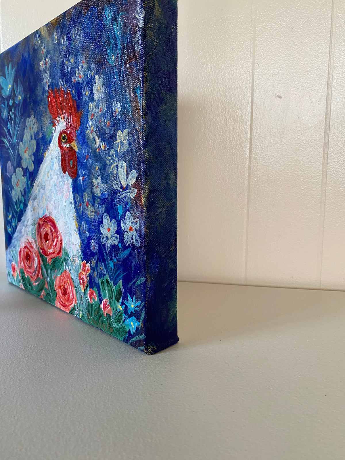 Roo A - Rooster #5 - 12" x 12" x 1 1/2" Canvas