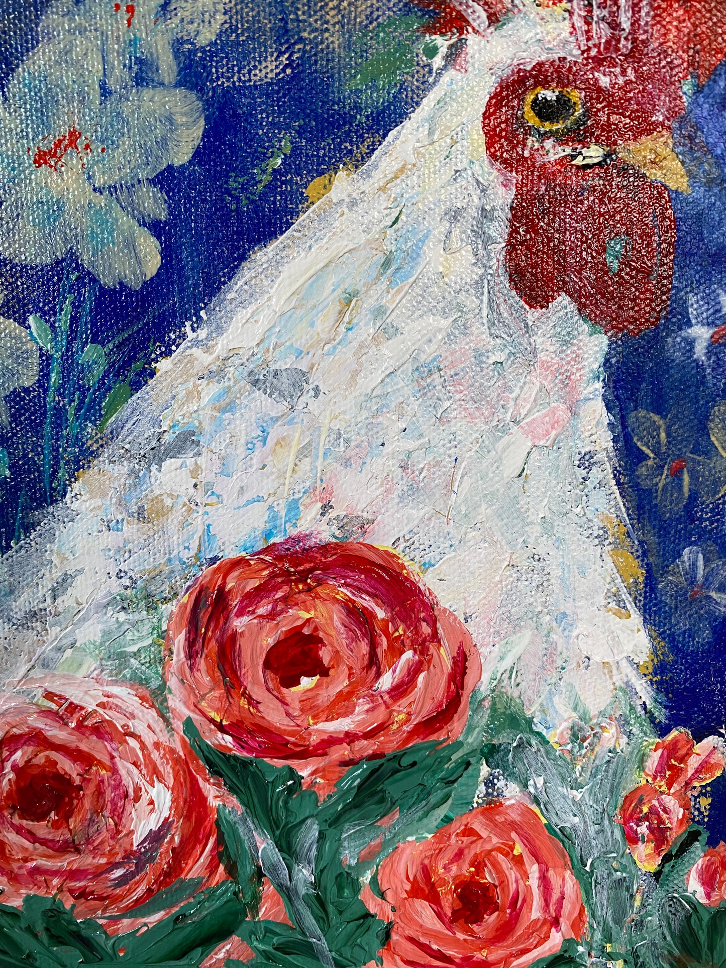 Roo A - Rooster #5 - 12" x 12" x 1 1/2" Canvas