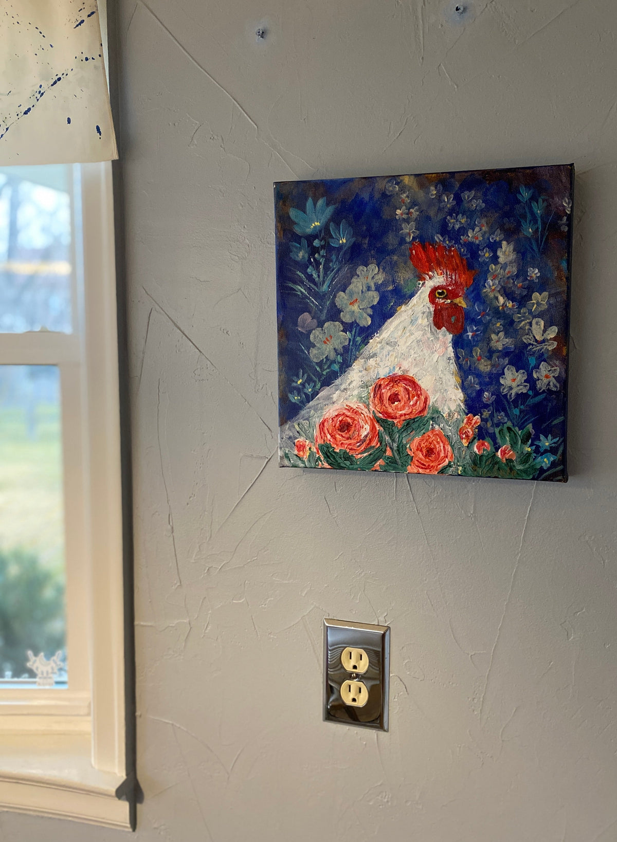 Roo A - Rooster #5 - 12" x 12" x 1 1/2" Canvas