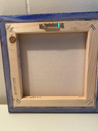 Roo O - White Rooster - 8 x 8 - Oil on canvas