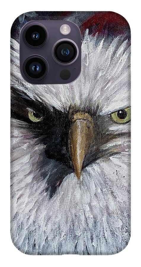 Eagle with American Flag Background - Phone Case
