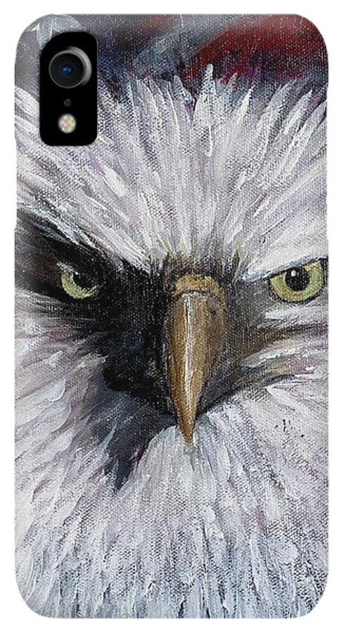 Eagle with American Flag Background - Phone Case