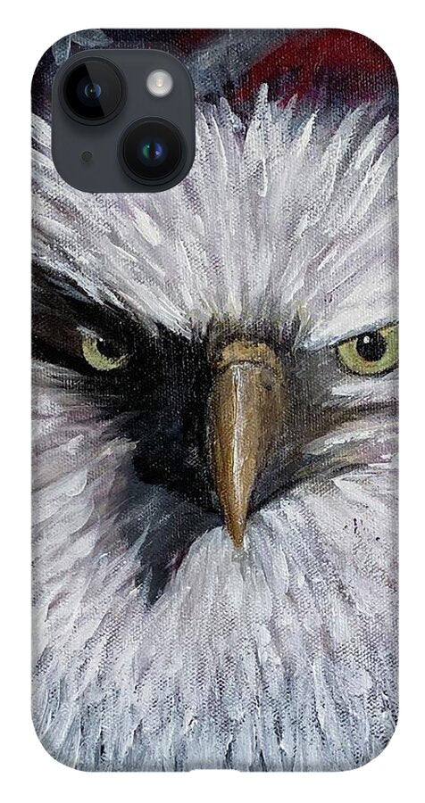 Eagle with American Flag Background - Phone Case