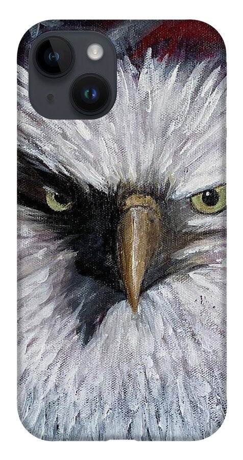 Eagle with American Flag Background - Phone Case