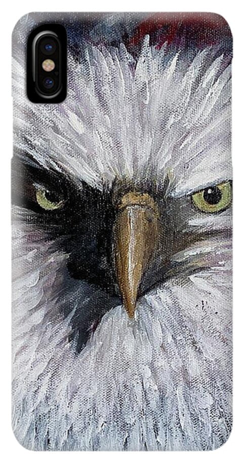 Eagle with American Flag Background - Phone Case