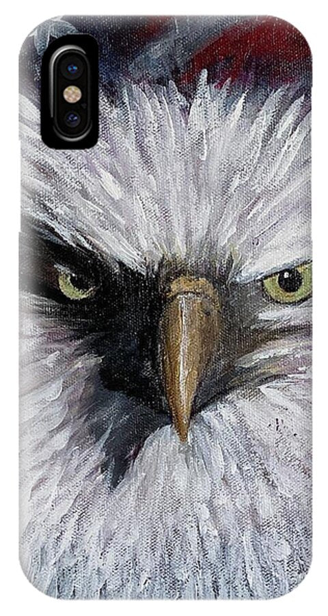 Eagle with American Flag Background - Phone Case