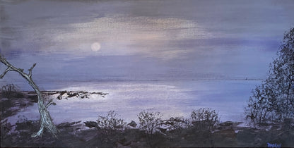 Foggy Inlet - Oregon - 15" x 30" x1  1/2" Canvas