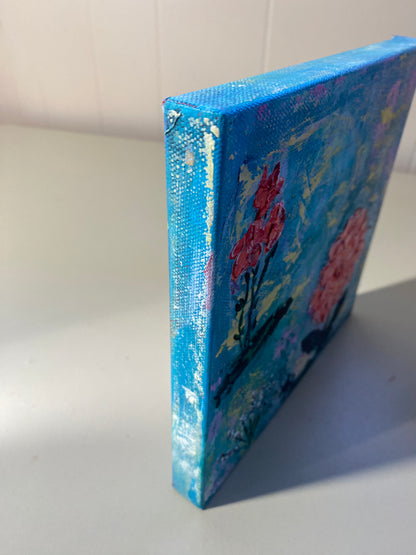 Happy Zinnia - Acrylic - 8 x 8