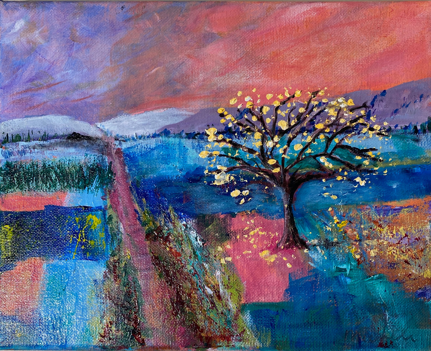 Lone Tree #3 - Oil on canvas - 8 x 10