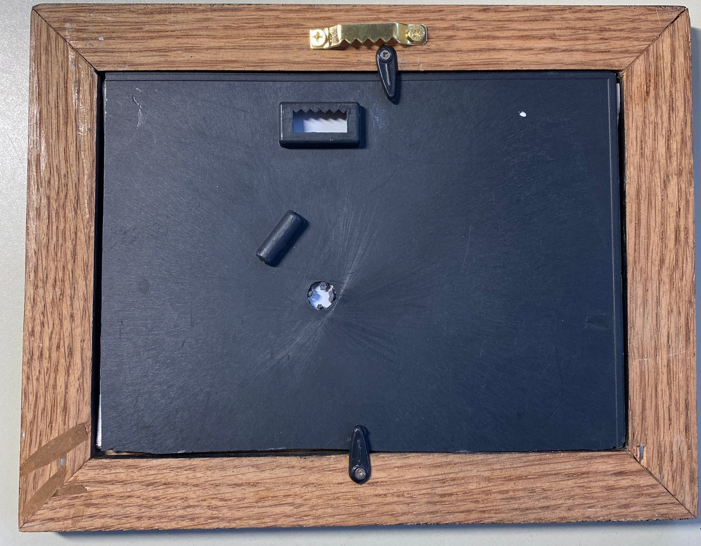 Lone Tree #1 - Mini Oil on canvas board - in recycled frame 7" x 9"