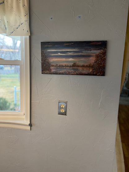 Peaceful Sunset - 10"x20"x5/8" - 'vintage look" - canvas