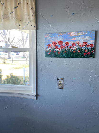 Happy Orange Poppies - 10" x 20" x 5/8" Canvas