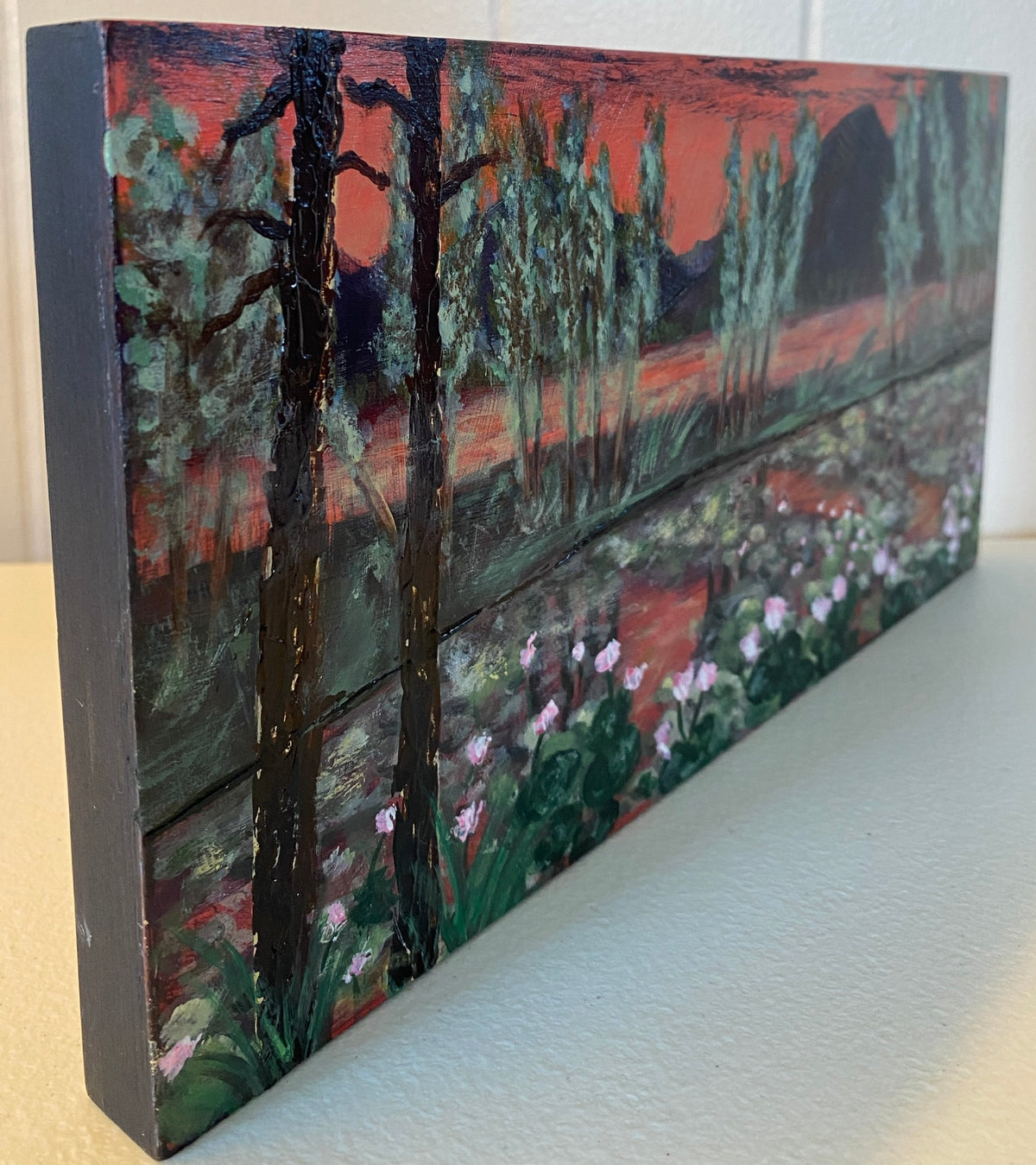 Water Lilies - 6" x 12" wood panel - "Petite" Collection