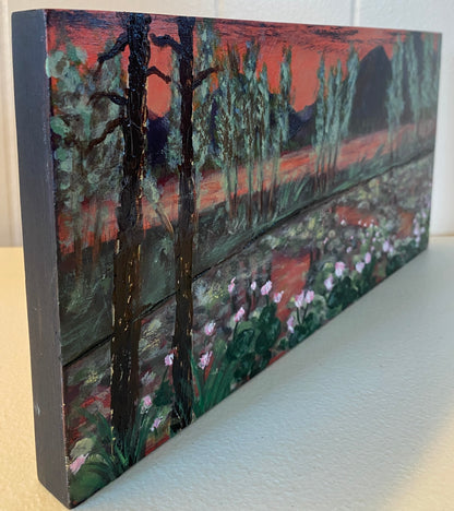 Water Lilies - 6" x 12" wood panel - "Petite" Collection