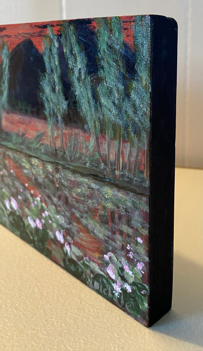 Water Lilies - 6" x 12" wood panel - "Petite" Collection
